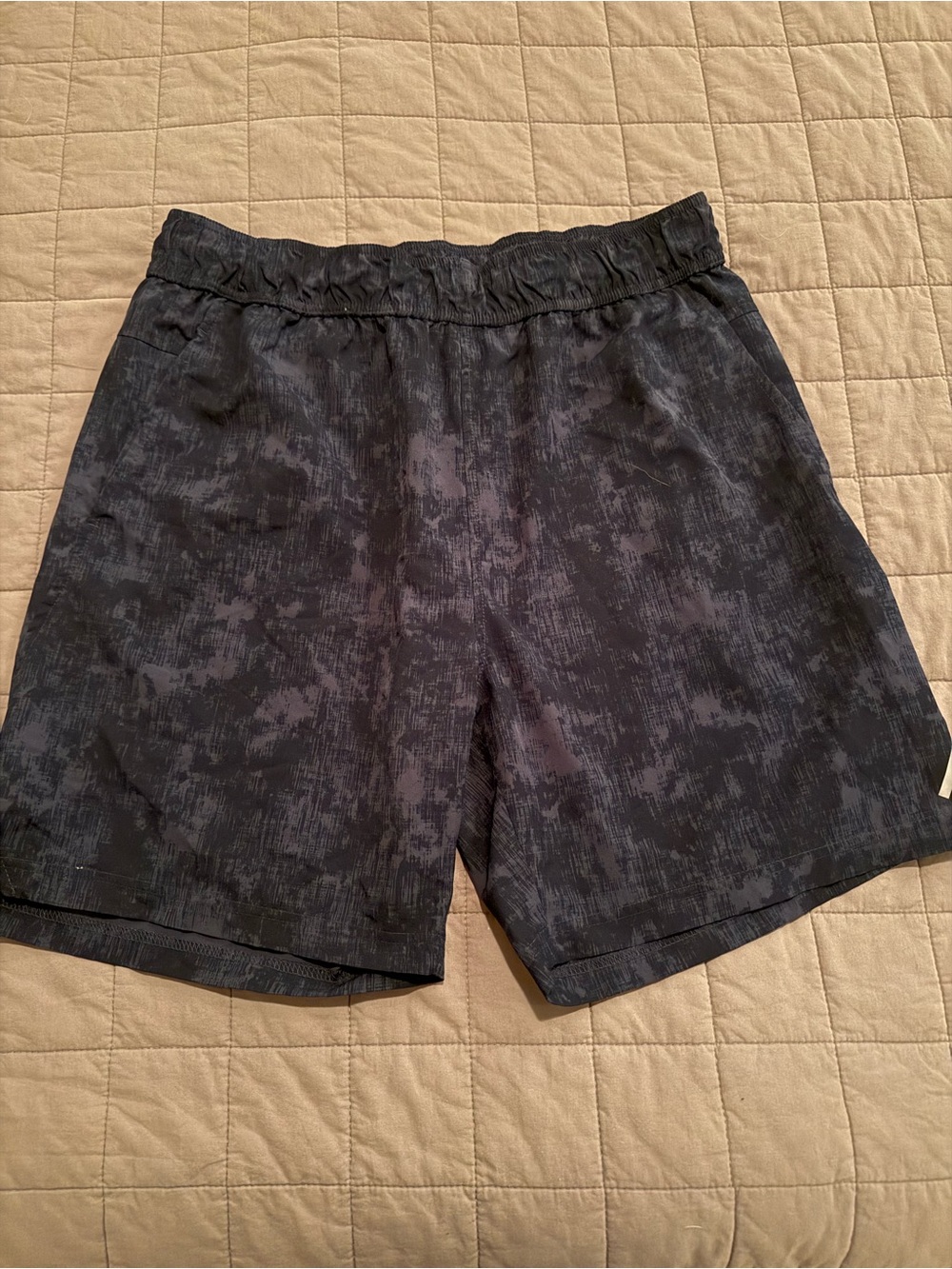 Balance Collection Black and Navy Heathered Athletic Shorts